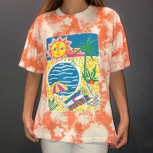 Laguna beachy and funky graphic tshirt vintage colorful